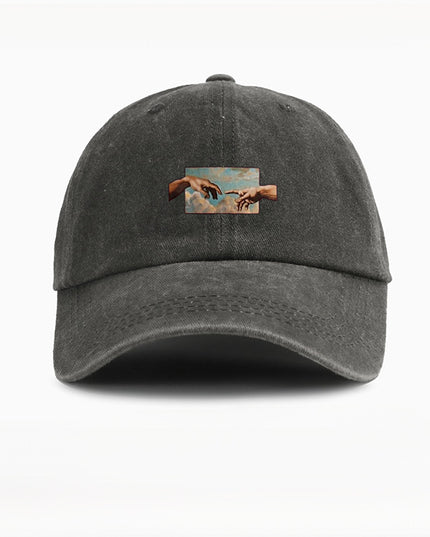 Water-washed Vintage Baseball Cap With A Wide Brim