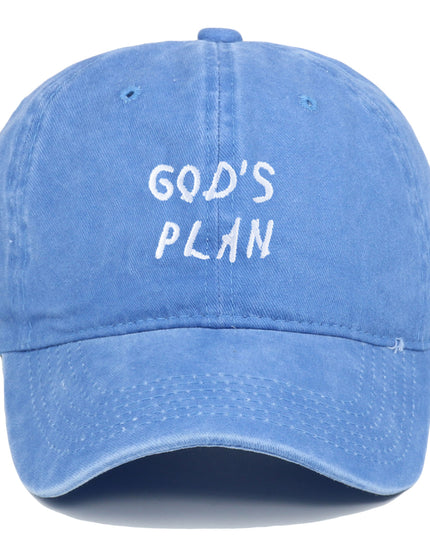 GODS PLAN Embroidered Baseball Cap Pure Cotton Washed
