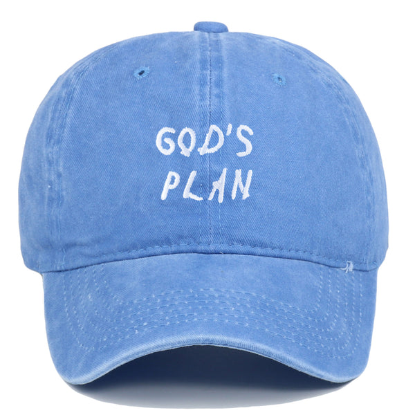 GODS PLAN Embroidered Baseball Cap Pure Cotton Washed