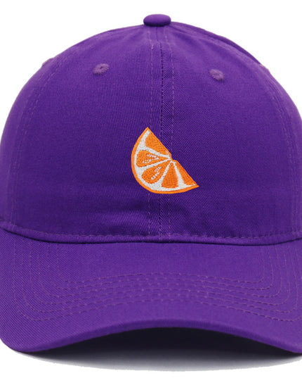 Orange Embroidered Baseball Cap Women's Cotton Soft Top