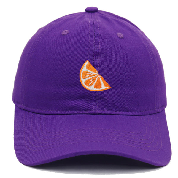 Orange Embroidered Baseball Cap Women's Cotton Soft Top