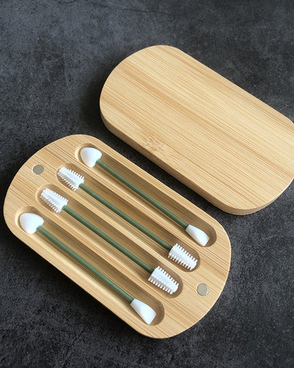 4-pack Biodegradab Bamboo Cotton Buds Reusable Ear Swab