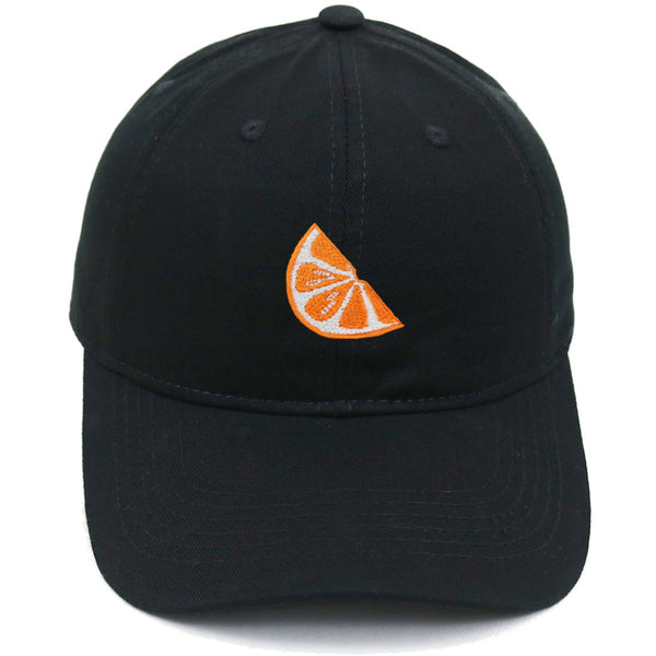 Orange Embroidered Baseball Cap Women's Cotton Soft Top