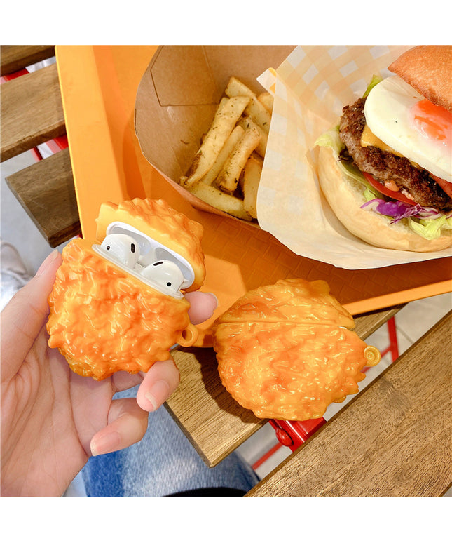 Compatible with Apple, Compatible with Apple , Cute 3D Croissant Silicone Earphone Case for Apple Airpods 1 2 Coque Headphone Charging Box for Airpod Pro Cover with Hook