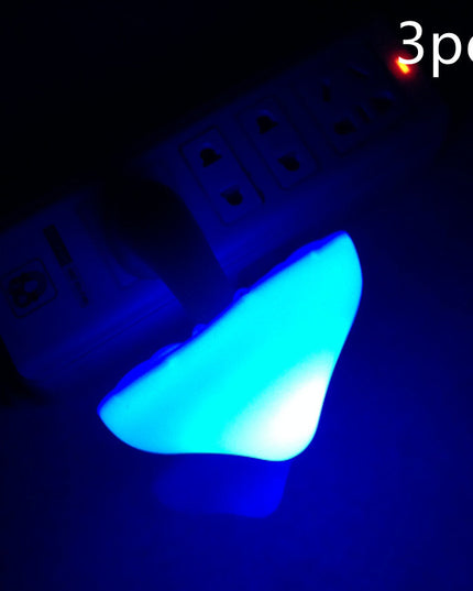 LED Night Light Mushroom Wall Socket Lamp EU US Plug Warm White Light-control Sensor Bedroom Light Home Decoration