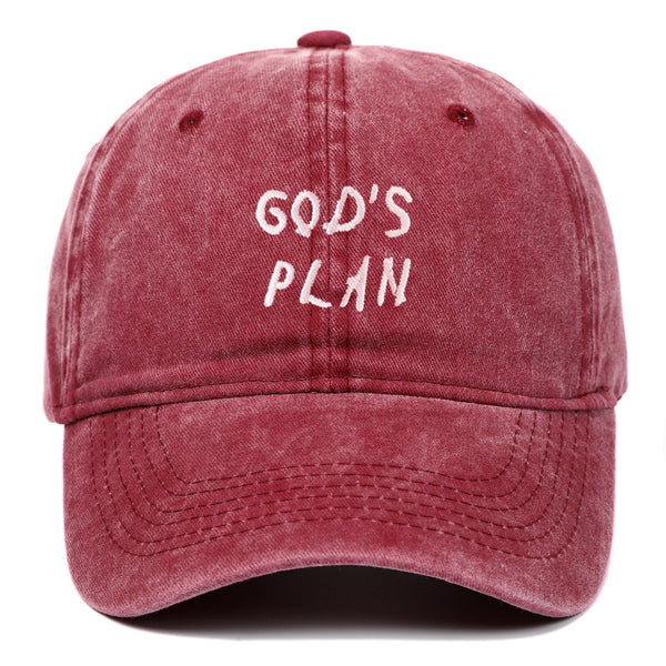GODS PLAN Embroidered Baseball Cap Pure Cotton Washed
