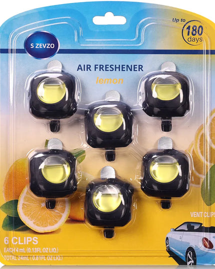 6 Scent 6 Clips Car New Car Scent Car Air Freshener Car Vent Clip, Long Lasting, 4ml Per Unit Safe Materials Easy To Use, Refresh Anytime