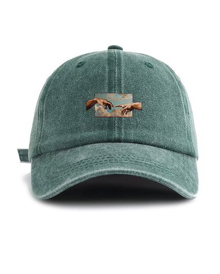 Water-washed Vintage Baseball Cap With A Wide Brim