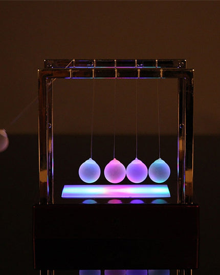Newtons Cradle LED Light Up Kinetic Energy Home Office Science Toys Home Decor