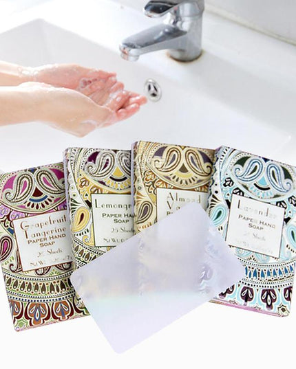 Instant paper soap tablets