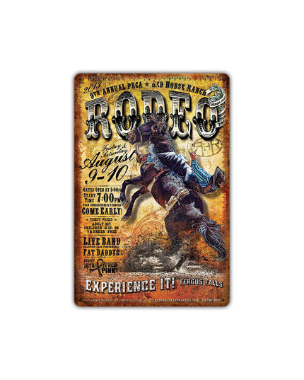 Western cowboy vintage tin painting