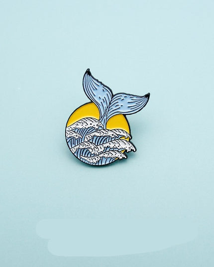 Cartoon Surfing Japanese Badge Pack Pin