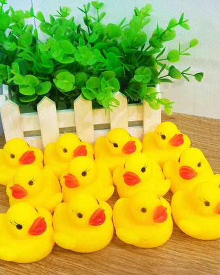 Little Yellow Duck, Baby Playing In Water, Swimming, Squeeze Toy, Playing Duck