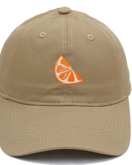 Orange Embroidered Baseball Cap Women's Cotton Soft Top