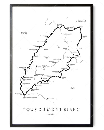 Hiking Route Map Poster Canvas Painting