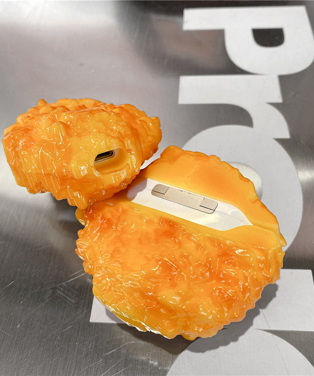 Compatible with Apple, Compatible with Apple , Cute 3D Croissant Silicone Earphone Case for Apple Airpods 1 2 Coque Headphone Charging Box for Airpod Pro Cover with Hook