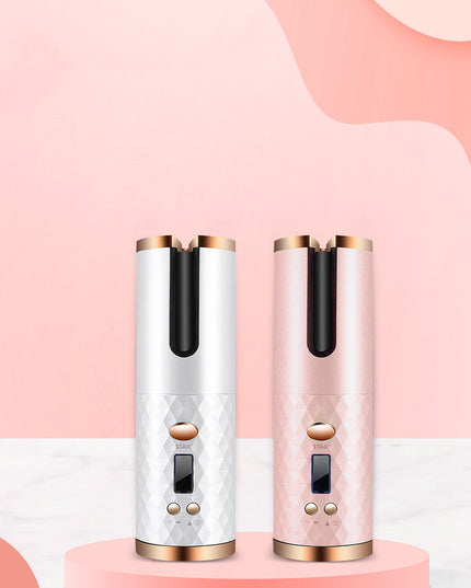 Rechargeable Automatic Hair Curler Women Portable Hair Curling Iron LCD Display Ceramic Curly Rotating Curling Wave Styer