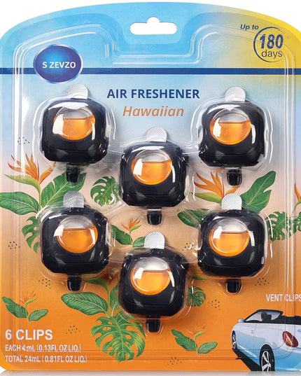 6 Scent 6 Clips Car New Car Scent Car Air Freshener Car Vent Clip, Long Lasting, 4ml Per Unit Safe Materials Easy To Use, Refresh Anytime