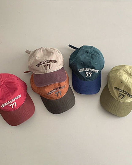Stylish Casual Soft-crown Color-block Baseball Cap For Kids