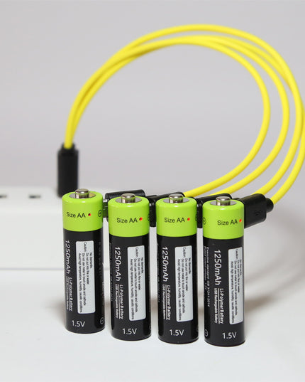 No.5 USB Rechargeable Lithium Battery 1.5V Four Sections  One Drag Four Charging Cable Set