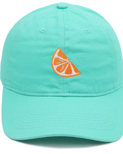 Orange Embroidered Baseball Cap Women's Cotton Soft Top