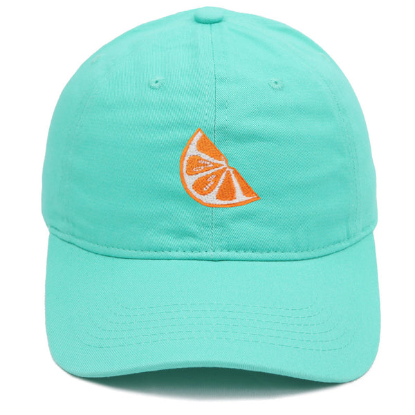 Orange Embroidered Baseball Cap Women's Cotton Soft Top