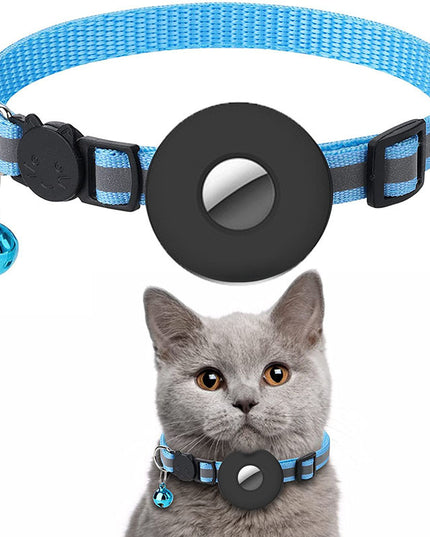 Airtag Pet Collar With Bell Reflective Adjustable Anti-lost Cat Dog Collar