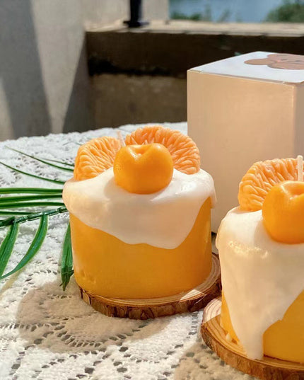 Orange Cute Fruit Cream Cupcake Scented Candles