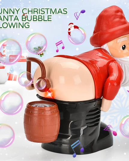 Electric Santa Claus Bubbles Machine Blowing Bubbles Music Light Entertainment Toy Prank Funny Ornament Christmas Gifts Christmas Decorations