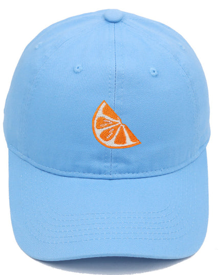 Orange Embroidered Baseball Cap Women's Cotton Soft Top