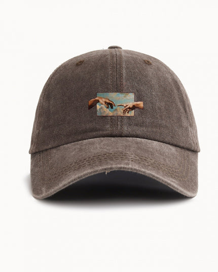 Water-washed Vintage Baseball Cap With A Wide Brim