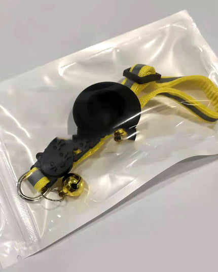 Airtag Pet Collar With Bell Reflective Adjustable Anti-lost Cat Dog Collar