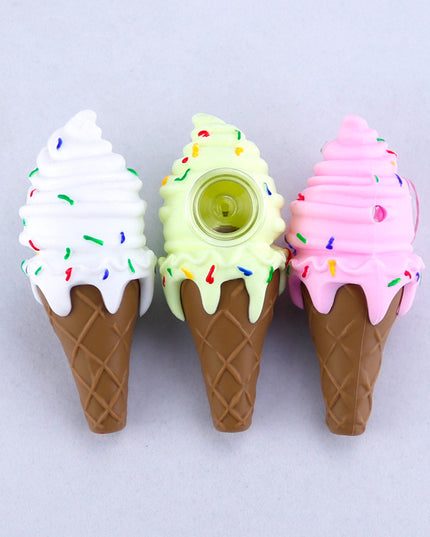 Ice Cream Pipe, Glass Bowl Pipe, Silicone Pipe