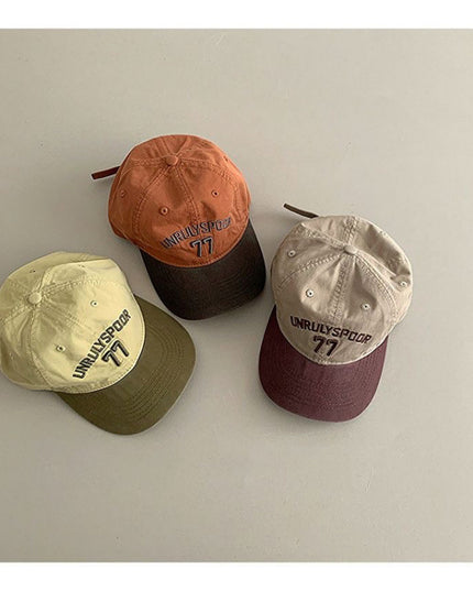 Stylish Casual Soft-crown Color-block Baseball Cap For Kids