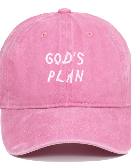 GODS PLAN Embroidered Baseball Cap Pure Cotton Washed