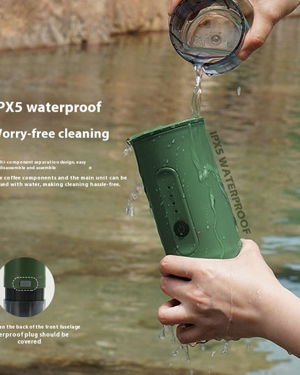 Portable Outdoor Coffee Machine Handheld Electric Ground Coffee Capsule Travel Car Charger