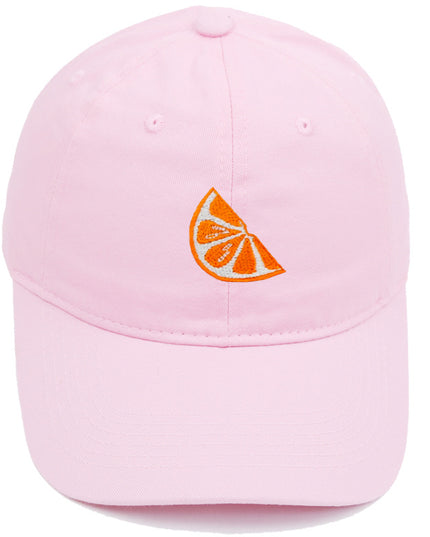 Orange Embroidered Baseball Cap Women's Cotton Soft Top