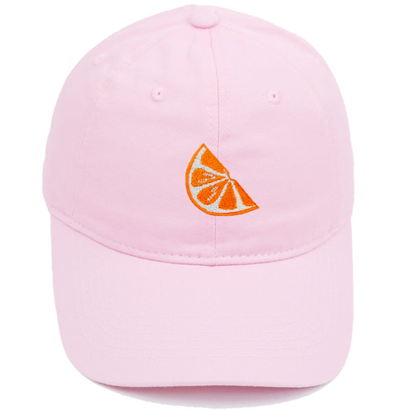 Orange Embroidered Baseball Cap Women's Cotton Soft Top