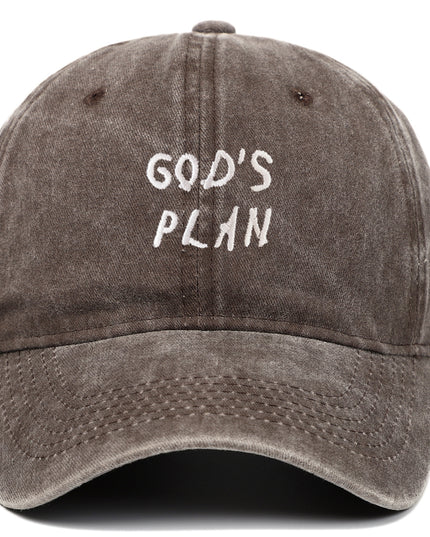 GODS PLAN Embroidered Baseball Cap Pure Cotton Washed