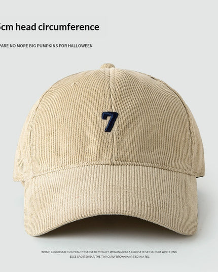 Mens Wide-Brim Corduroy Baseball Cap Stylish And Versatile