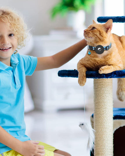 Airtag Pet Collar With Bell Reflective Adjustable Anti-lost Cat Dog Collar