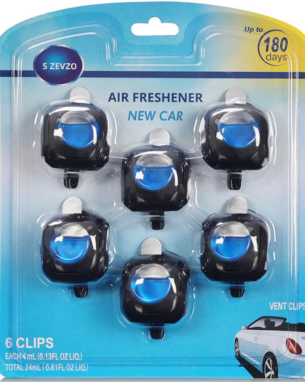 6 Scent 6 Clips Car New Car Scent Car Air Freshener Car Vent Clip, Long Lasting, 4ml Per Unit Safe Materials Easy To Use, Refresh Anytime
