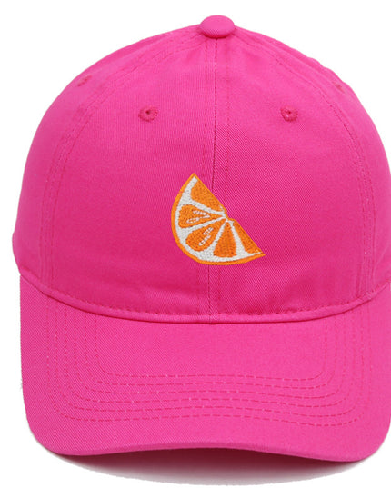 Orange Embroidered Baseball Cap Women's Cotton Soft Top