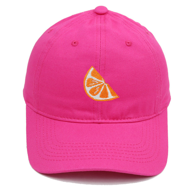 Orange Embroidered Baseball Cap Women's Cotton Soft Top