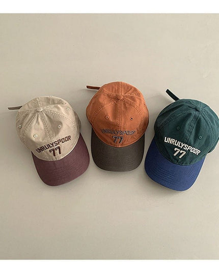 Stylish Casual Soft-crown Color-block Baseball Cap For Kids