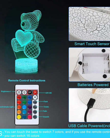 3D Lamp Acrylic USB LED Night Lights Neon Sign Lamp Xmas Christmas Decorations For Home Bedroom Birthday Decor Valentines Day Gifts