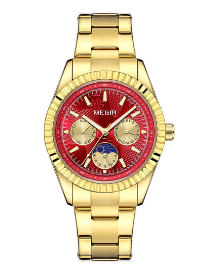 Lunar Phase Business Steel-Strap Waterproof Quartz Men's Watch