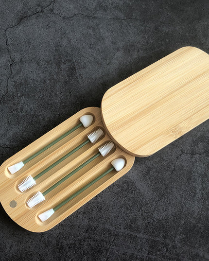 4-pack Biodegradab Bamboo Cotton Buds Reusable Ear Swab