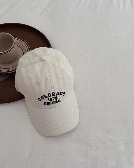 Vintage Distressed Baseball Cap With Embroidered Letters For Kids