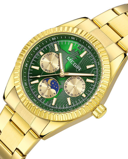 Lunar Phase Business Steel-Strap Waterproof Quartz Men's Watch